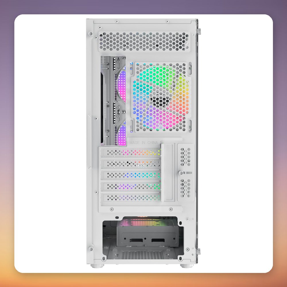 Ocypus Gamma C50 ARGB Micro-ATX Mini-Tower Case, White, Tempered Glass – image 4