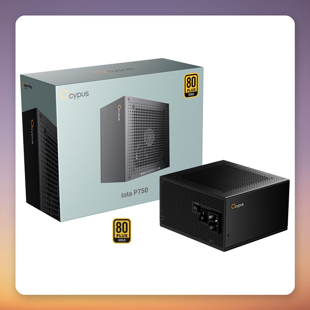 Ocypus Iota P750 750W 80 PLUS Gold ATX 3.1 PSU, 12V-2x6, Black