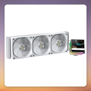 Ocypus Sigma L36 PRO 360 mm AIO Liquid CPU Cooler with 3.5″ IPS Display, White