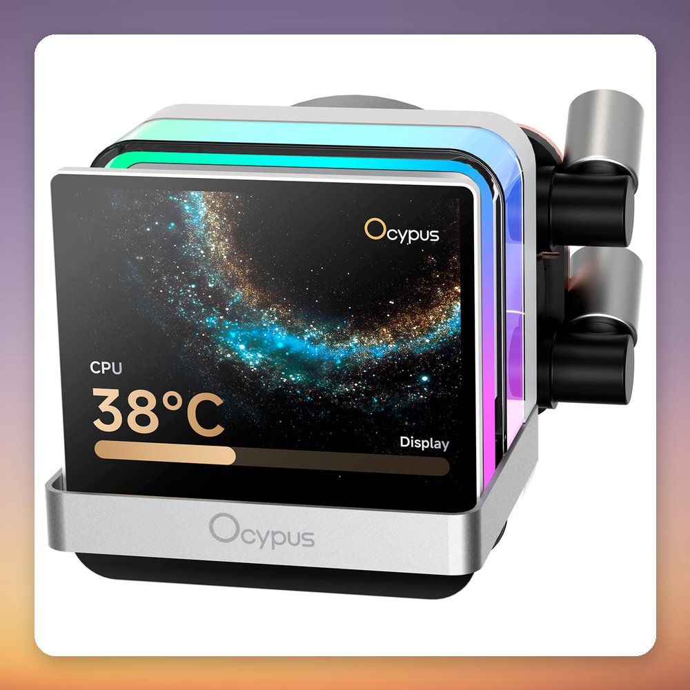 Ocypus Sigma L36 PRO 360 mm AIO Liquid CPU Cooler with 3.5" IPS Display, White – image 4