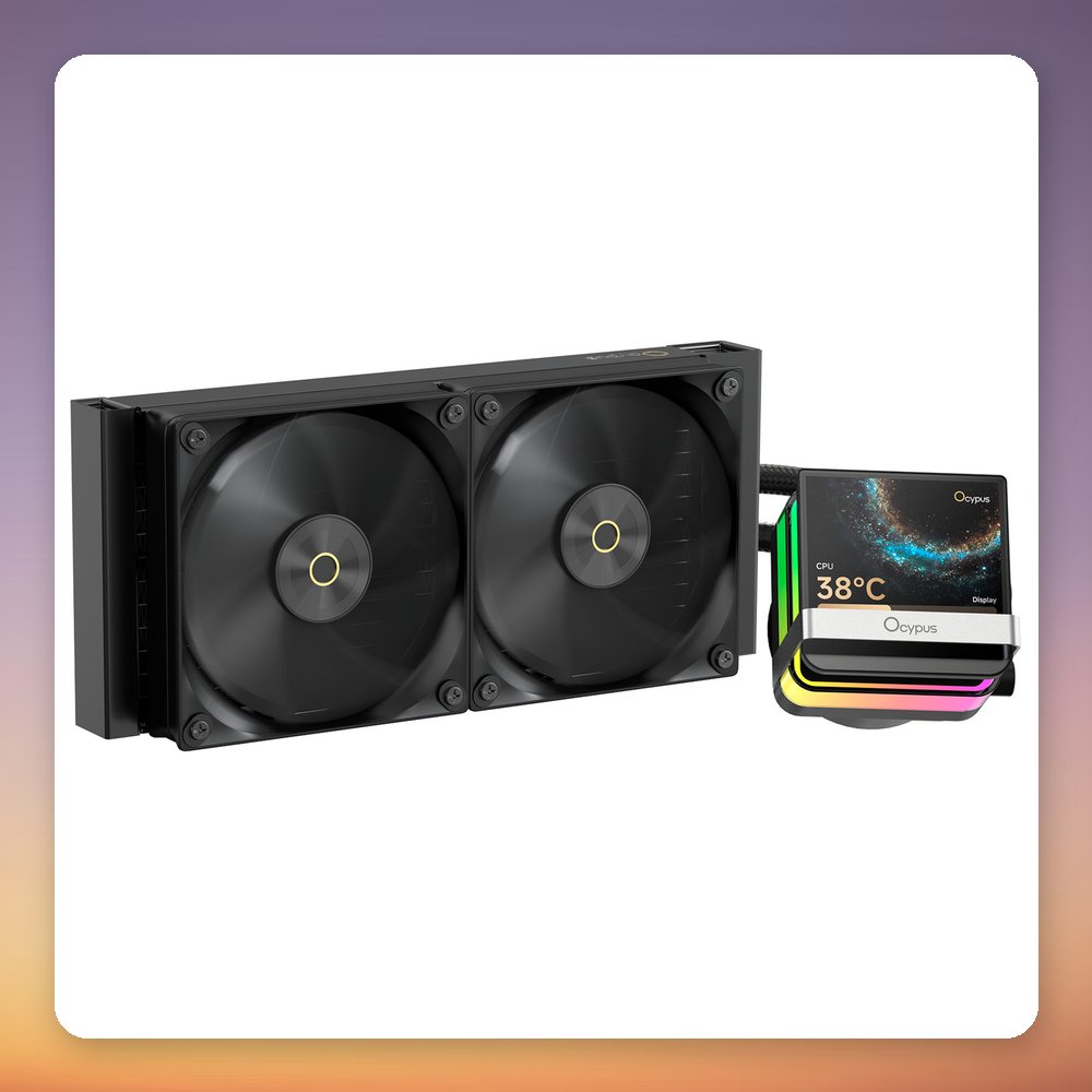 Ocypus Sigma L24 PRO 240 mm AIO Liquid CPU Cooler with 3.5" IPS Display, Black