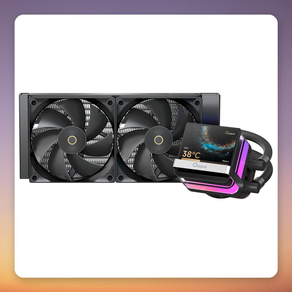 Ocypus Sigma L24 PRO 240 mm AIO Liquid CPU Cooler with 3.5" IPS Display, Black – image 2