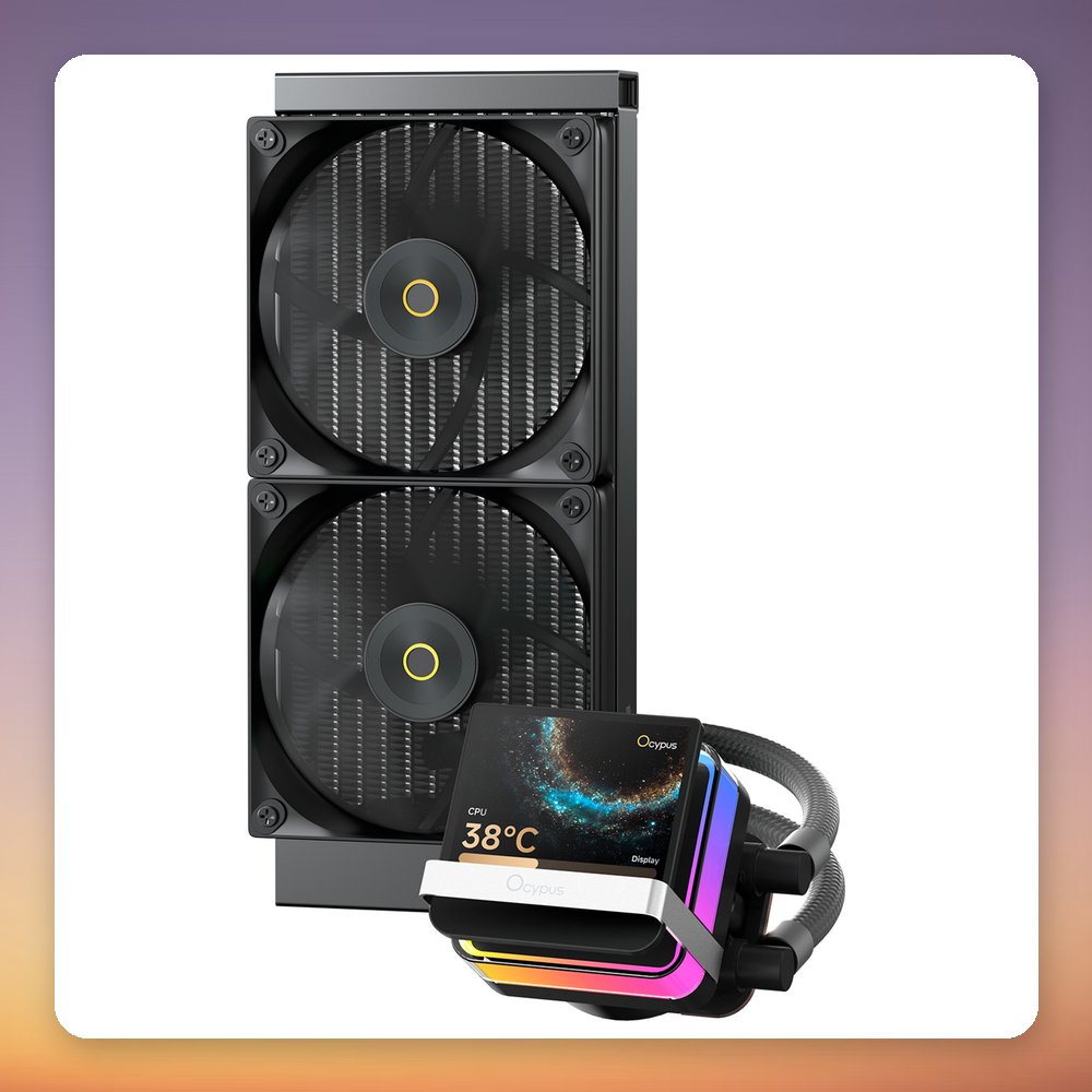 Ocypus Sigma L24 PRO 240 mm AIO Liquid CPU Cooler with 3.5" IPS Display, Black – image 3