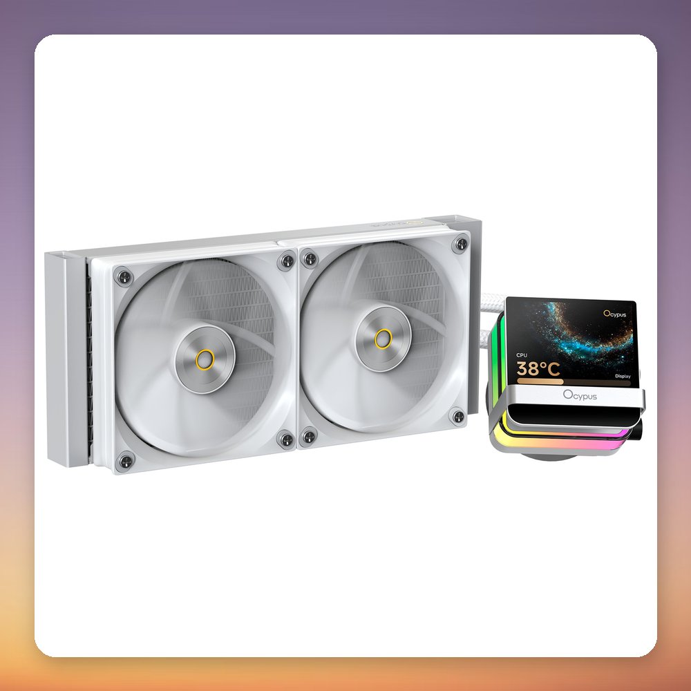 Ocypus Sigma L24 PRO 240 mm AIO Liquid CPU Cooler, 3.5" IPS Display, ARGB, White