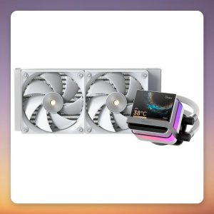 Ocypus Sigma L24 PRO 240 mm AIO Liquid CPU Cooler, 3.5″ IPS Display, ARGB, White