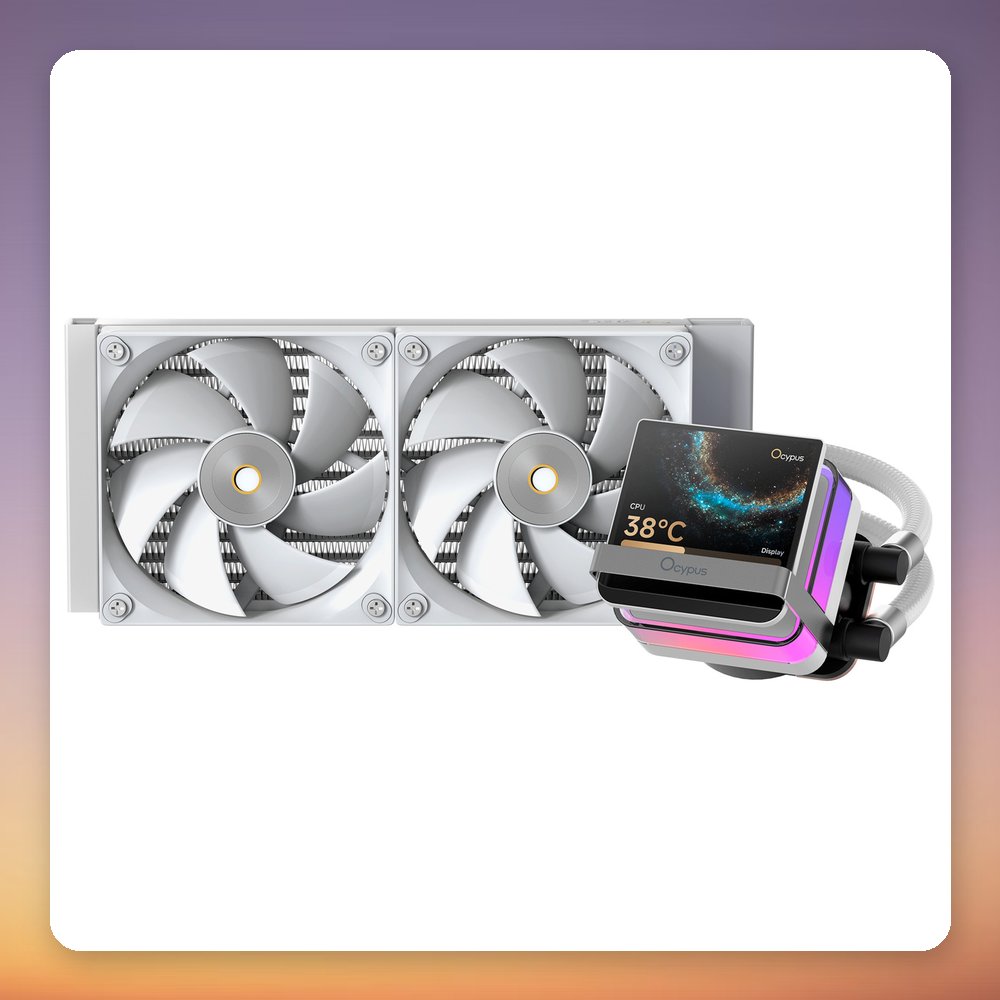Ocypus Sigma L24 PRO 240 mm AIO Liquid CPU Cooler, 3.5" IPS Display, ARGB, White – image 2