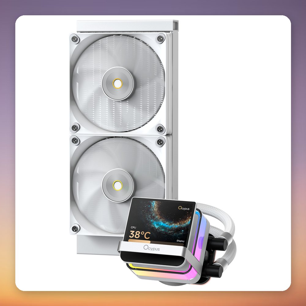 Ocypus Sigma L24 PRO 240 mm AIO Liquid CPU Cooler, 3.5" IPS Display, ARGB, White – image 3