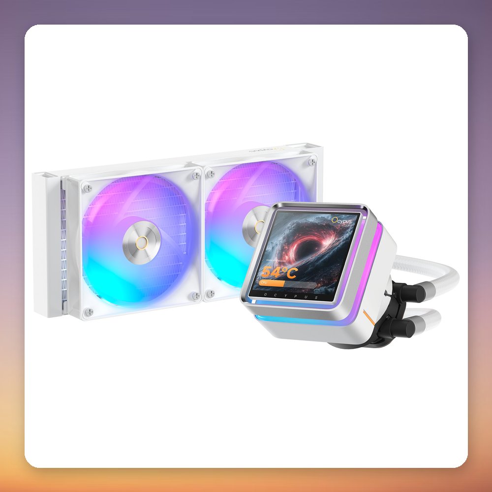 Ocypus Sigma L24 EX ARGB 240 mm AIO CPU Liquid Cooler with 3.95" IPS Display, White
