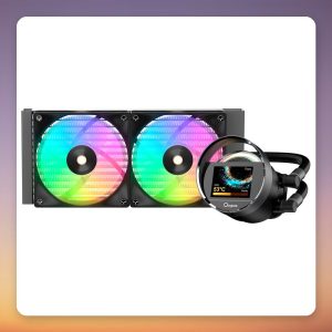 Ocypus Sigma L24 ARGB 240 mm AIO Liquid CPU Cooler with 2.4″ IPS Display, Black
