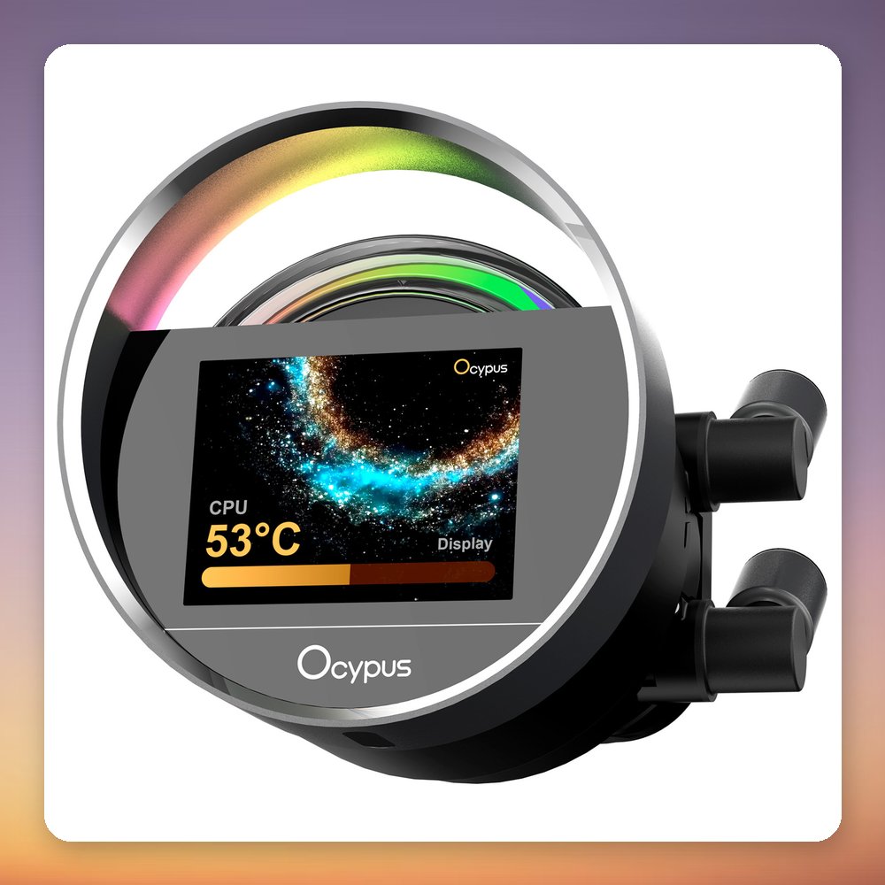Ocypus Sigma L24 ARGB 240 mm AIO Liquid CPU Cooler with 2.4" IPS Display, Black – image 4