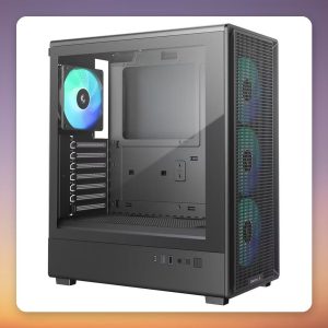 Deepcool CC550 4F ATX Mid-Tower Case, Black, Tempered Glass, 4 ARGB Fans