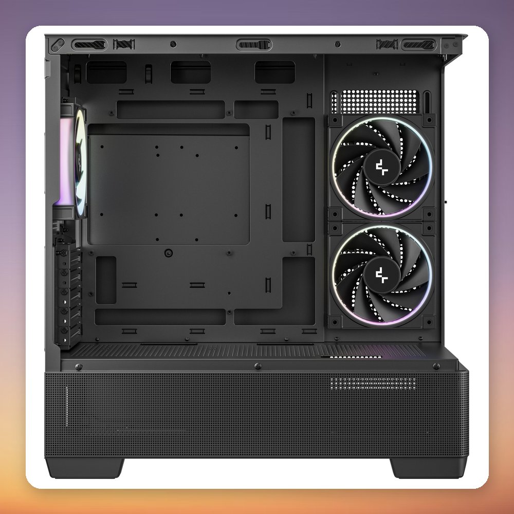 Deepcool CG380U 3F Micro-ATX Case, Black, Panoramic Tempered Glass, 3x 120 mm ARGB Fans – image 3