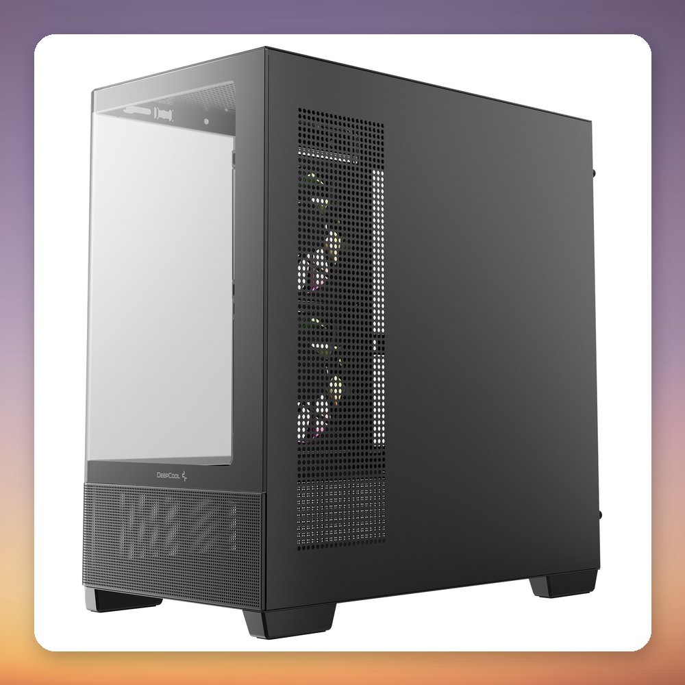 Deepcool CG380U 3F Micro-ATX Case, Black, Panoramic Tempered Glass, 3x 120 mm ARGB Fans – image 6