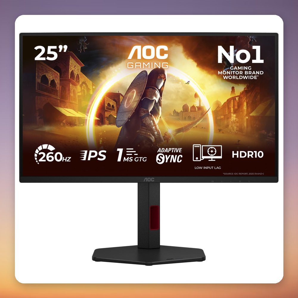 AOC AGON 25G4ZR 24.5" Full HD Fast IPS 240Hz Gaming Monitor, Black
