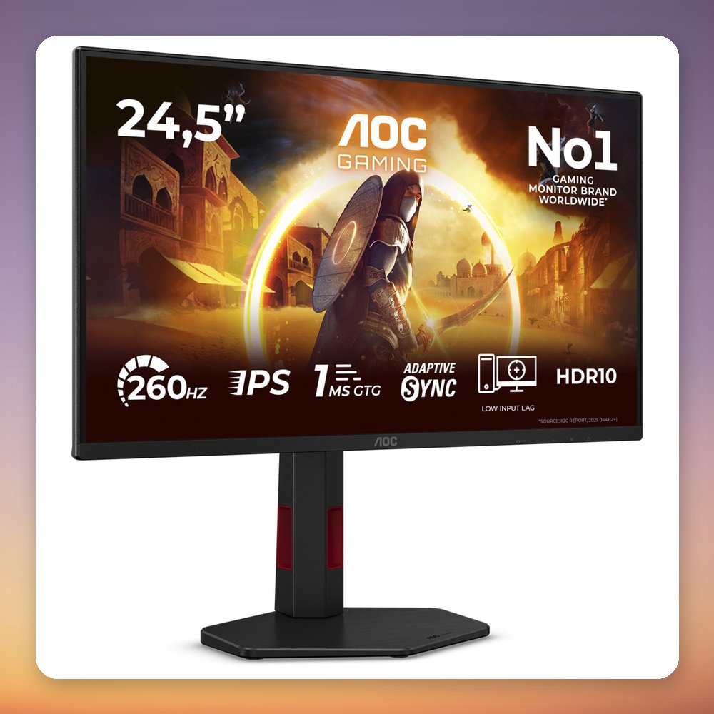 AOC AGON 25G4ZR 24.5" Full HD Fast IPS 240Hz Gaming Monitor, Black – image 2
