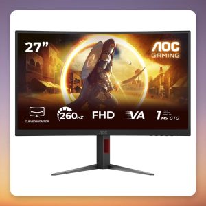 AOC AGON C27G4Z2 27" Curved Gaming Monitor, Full HD, 240 Hz (260 Hz OC), Fast VA