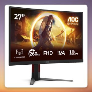 AOC AGON C27G4Z2 27″ Curved Gaming Monitor, Full HD, 240 Hz (260 Hz OC), Fast VA