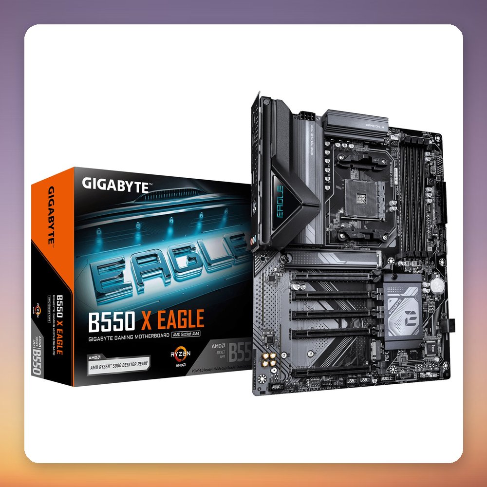 Gigabyte B550 X EAGLE ATX Motherboard, AM4, AMD B550, DDR4, 2.5GbE