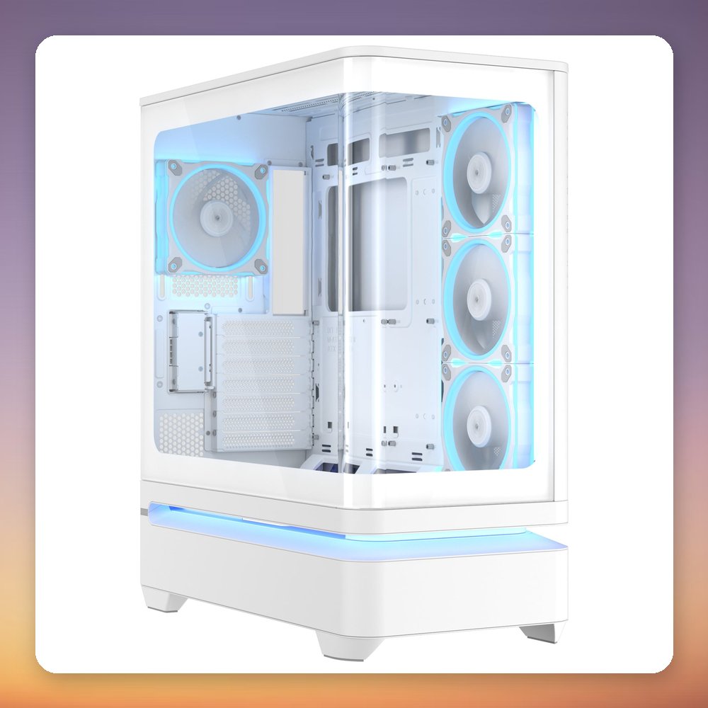 Asus Prime AP304 ARGB Midi-Tower Case, ATX, White, Tempered Glass – image 2