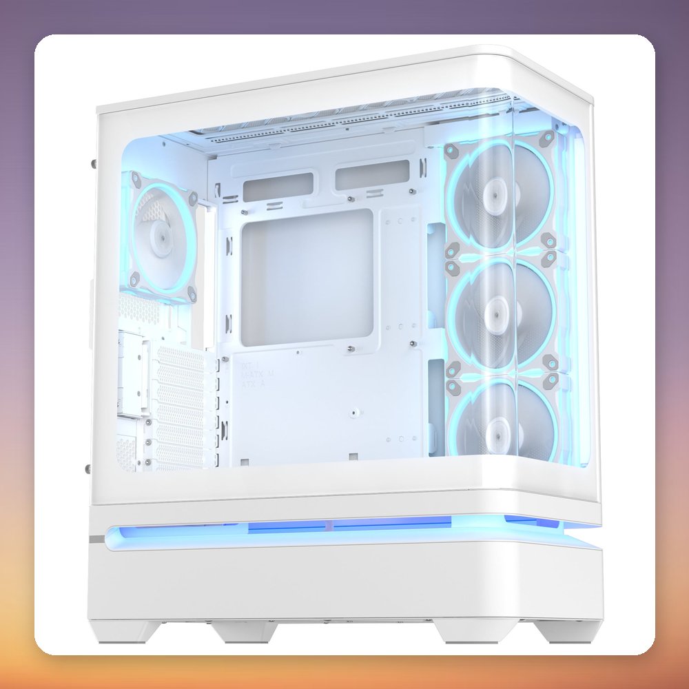 Asus Prime AP304 ARGB Midi-Tower Case, ATX, White, Tempered Glass – image 3