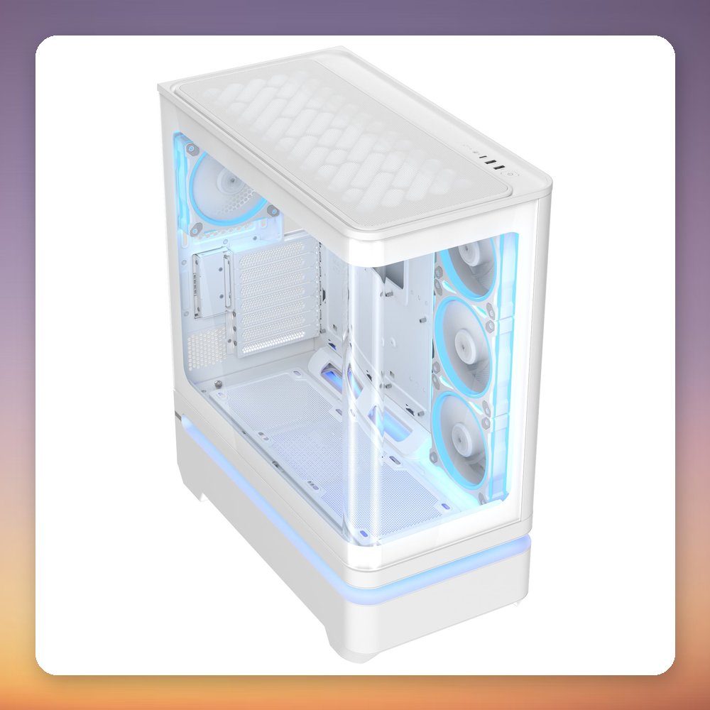 Asus Prime AP304 ARGB Midi-Tower Case, ATX, White, Tempered Glass – image 4