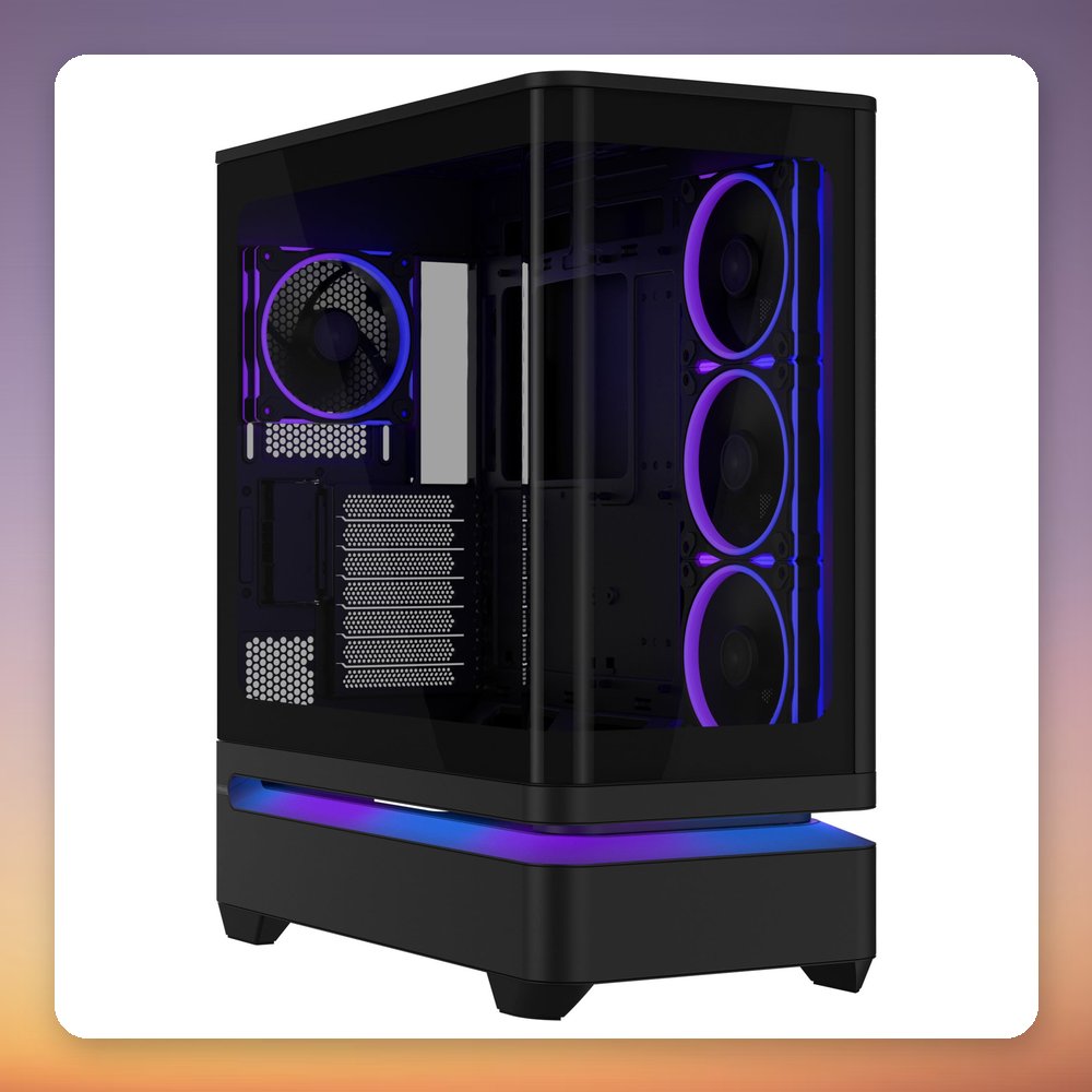 Asus Prime AP304 ARGB ATX Mid-Tower Case, Black, 4x ARGB Fans, Glass Panel – image 2