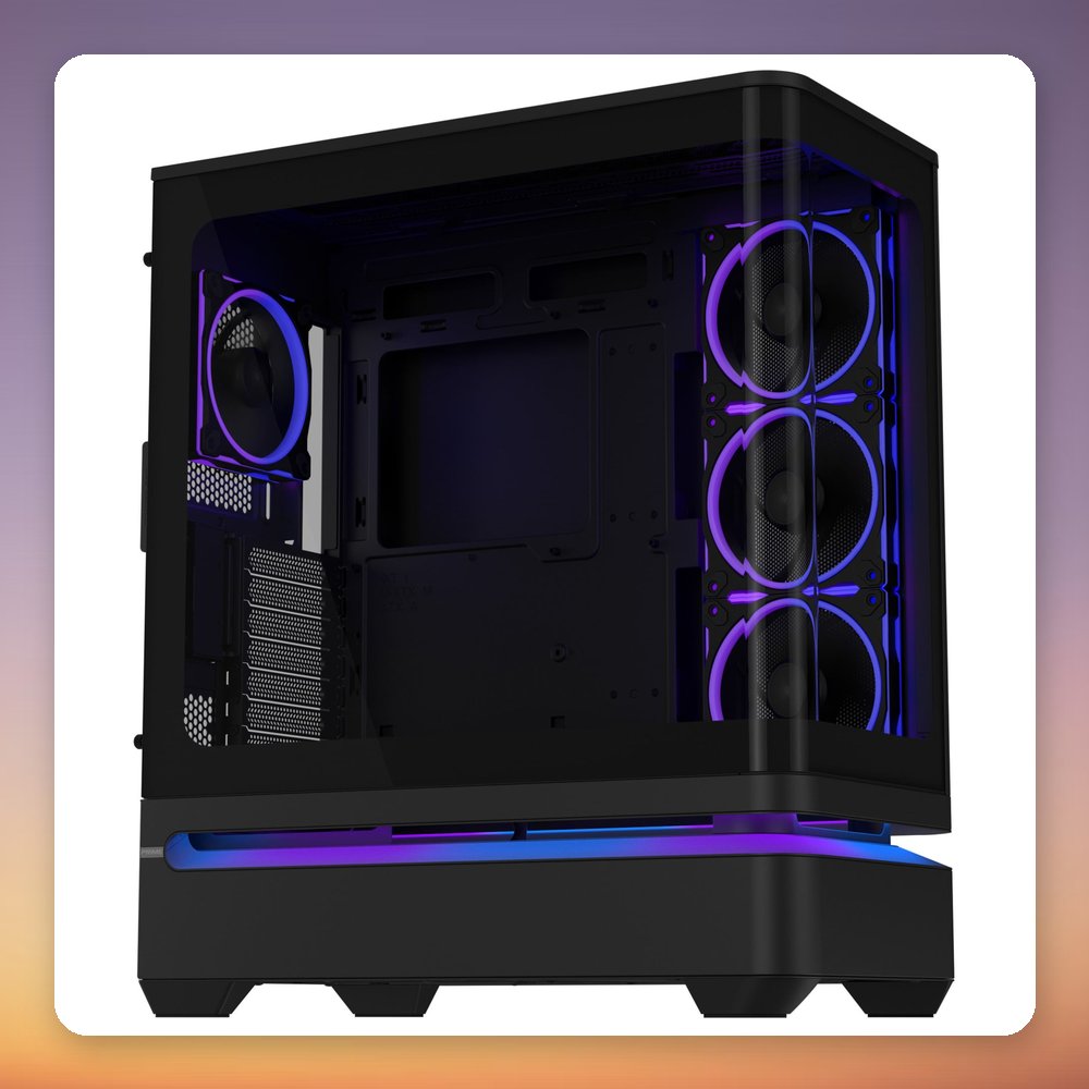 Asus Prime AP304 ARGB ATX Mid-Tower Case, Black, 4x ARGB Fans, Glass Panel – image 3