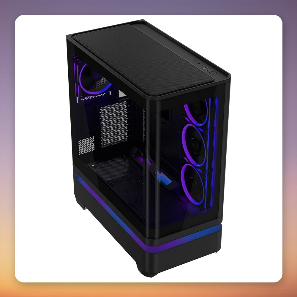 Asus Prime AP304 ARGB ATX Mid-Tower Case, Black, 4x ARGB Fans, Glass Panel – image 4