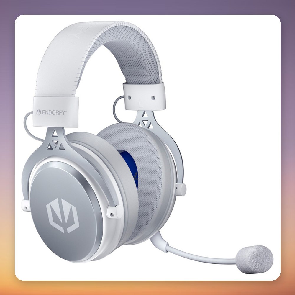 ENDORFY VIRO Wireless Onyx White Gaming Headset, 2.4 GHz + Bluetooth, 53 mm Drivers