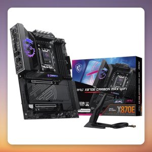 MSI MPG X870E CARBON MAX WIFI AM5 ATX Motherboard, DDR5, Wi-Fi 7, Silver