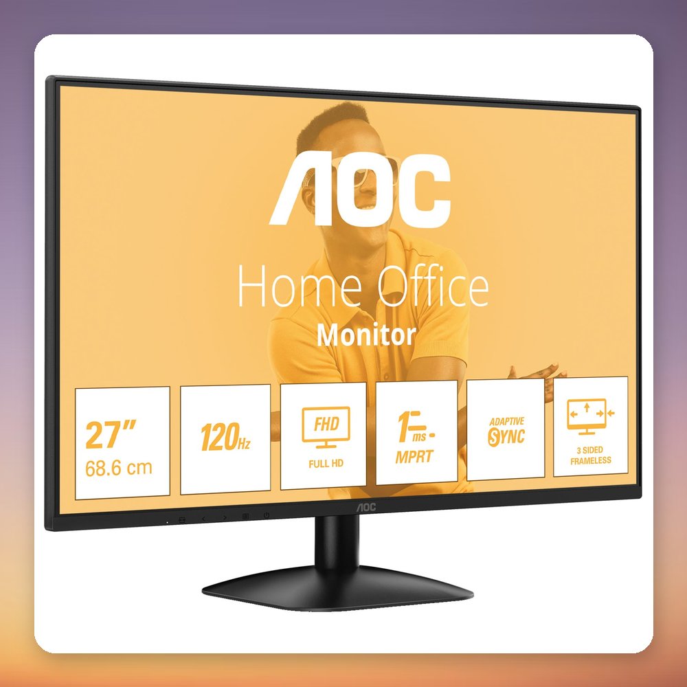 AOC 27B31H 27" Full HD IPS Monitor, 120 Hz, Adaptive-Sync, HDMI/VGA