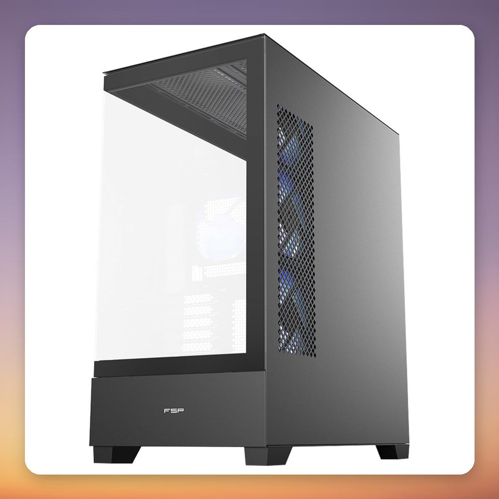 Fortron FSP M370 Mid Tower Case, ATX/BTF, 4x 120 mm ARGB Fans, Black
