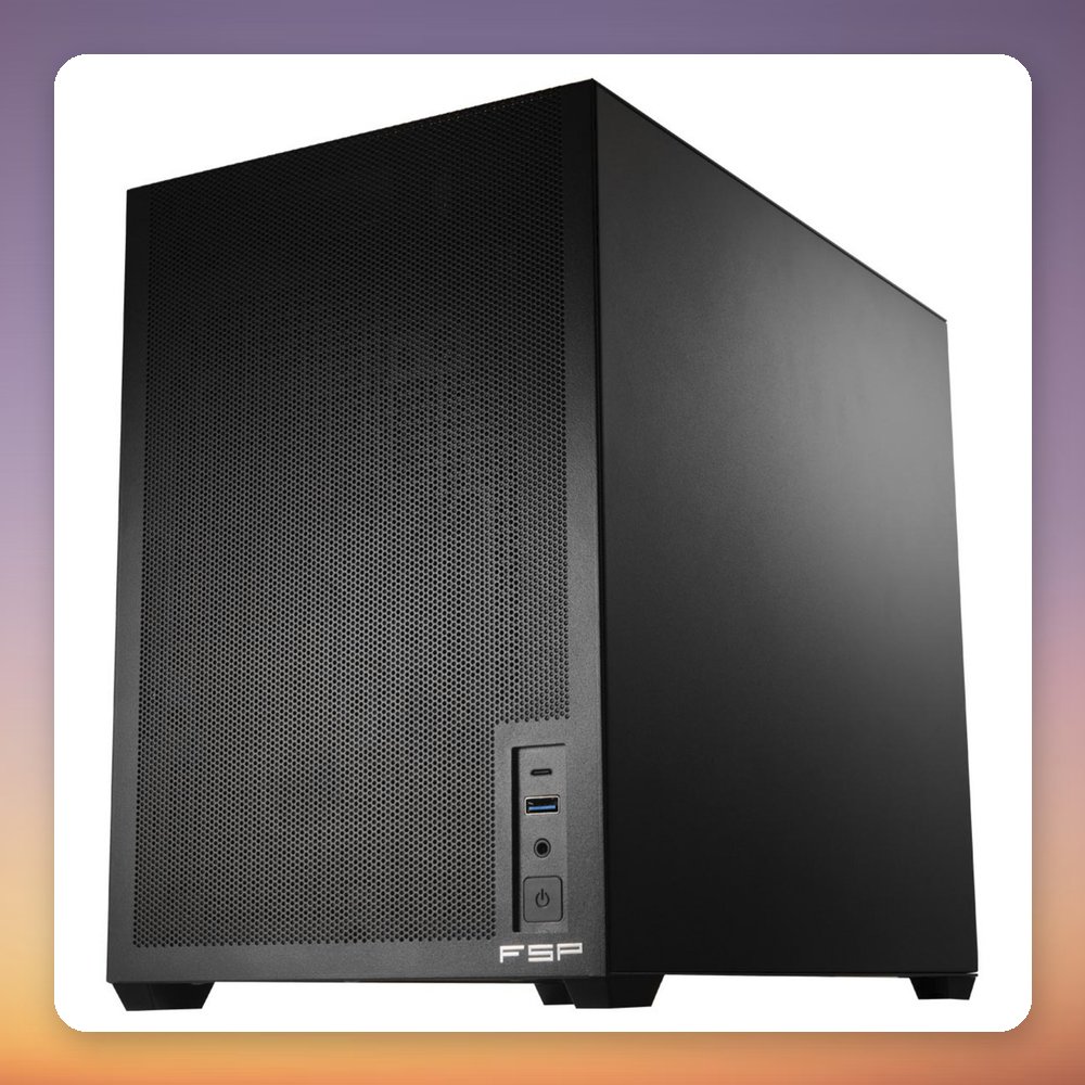 Fortron FSP S210 Mini Tower Case, mATX/Mini-ITX, Black, Tempered Glass