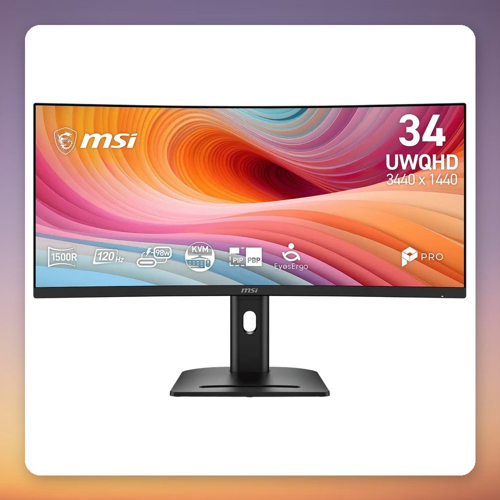 MSI PRO MP341CQPHGN E12 34 Inch UWQHD 120 Hz Curved VA Monitor, USB-C 98W – image 2