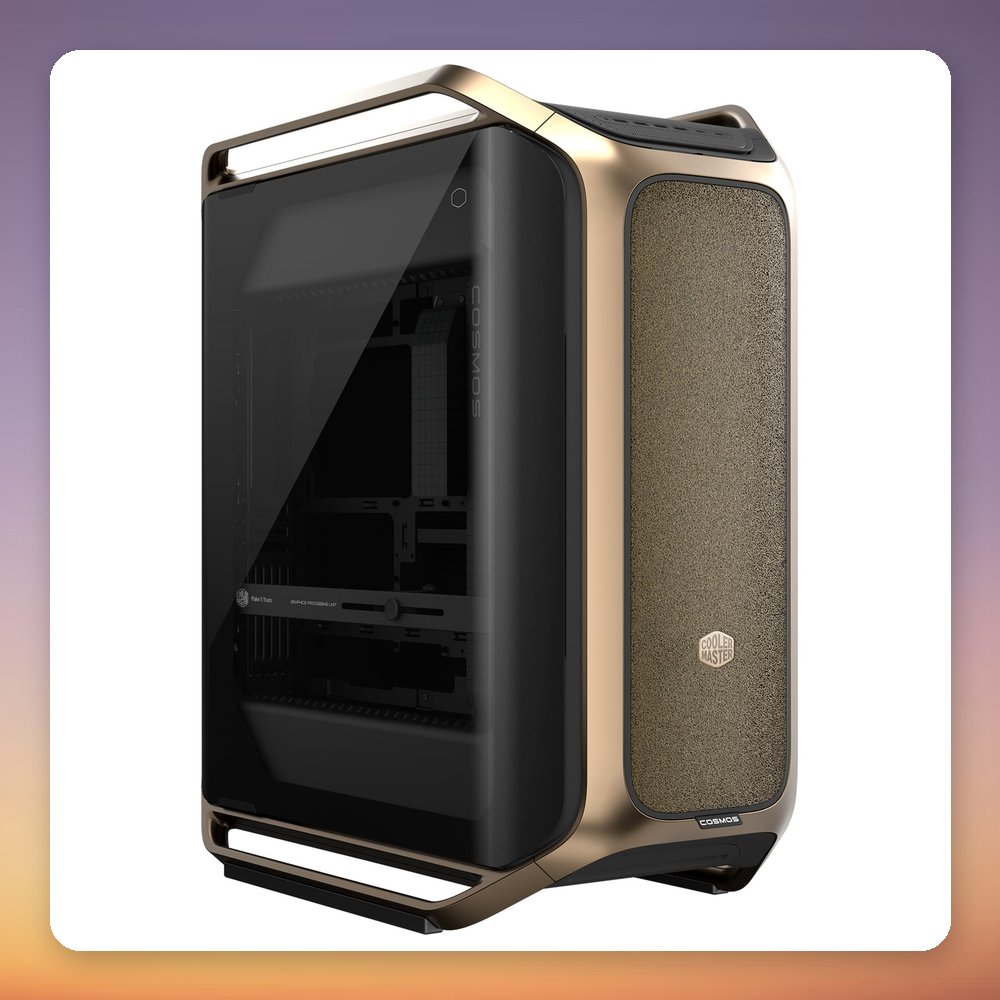 Cooler Master COSMOS Alpha Gold Big Tower Case, E-ATX, Tempered Glass, Gold/Black