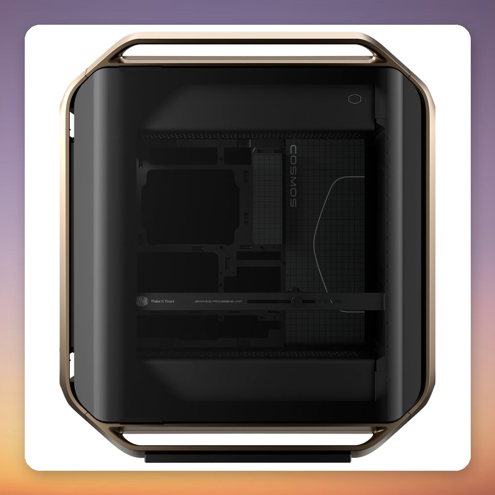 Cooler Master COSMOS Alpha Gold Big Tower Case, E-ATX, Tempered Glass, Gold/Black – image 5