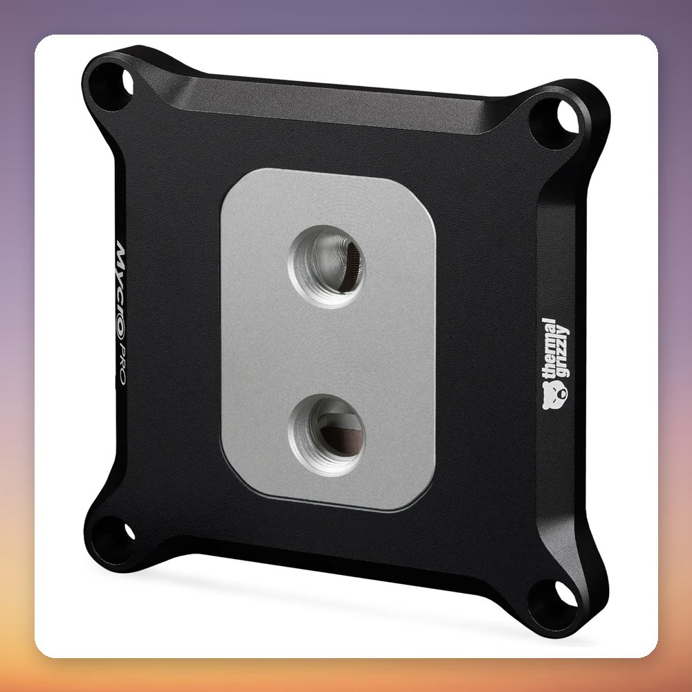 Thermal Grizzly Mycro Pro Stainless Steel CPU Water Block, Intel LGA1700/1851/1954, Black/Silver