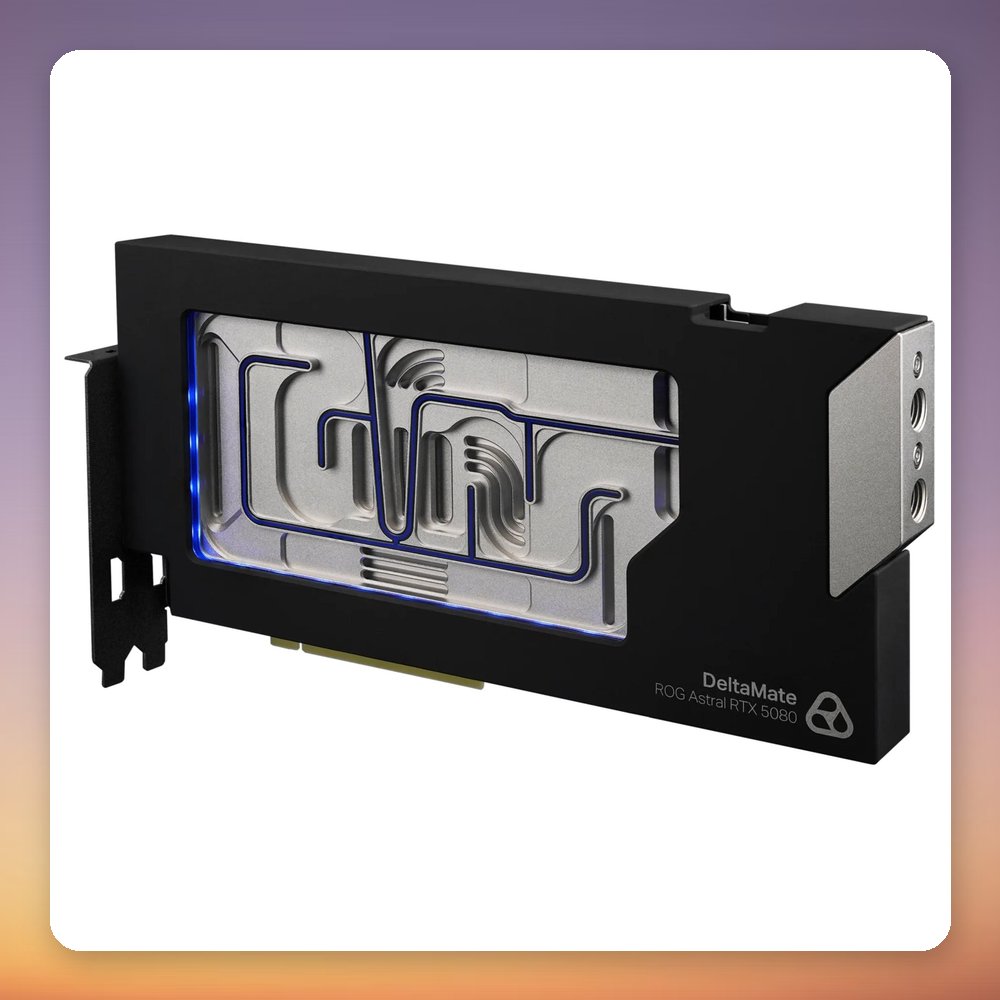 Thermal Grizzly DeltaMate GPU Water Block for ASUS ROG Astral RTX 5080, Black/Silver