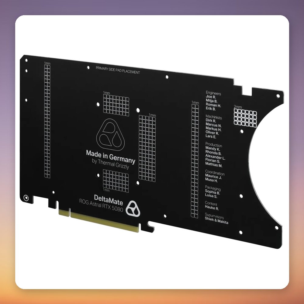 Thermal Grizzly DeltaMate GPU Water Block for ASUS ROG Astral RTX 5080, Black/Silver – image 5