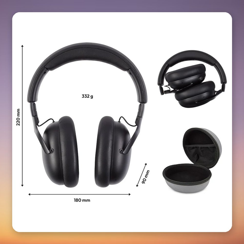 Medion Life HX1-Pure Over-Ear Bluetooth 5.4 Headphones, 100 Hours Battery, Black – image 3