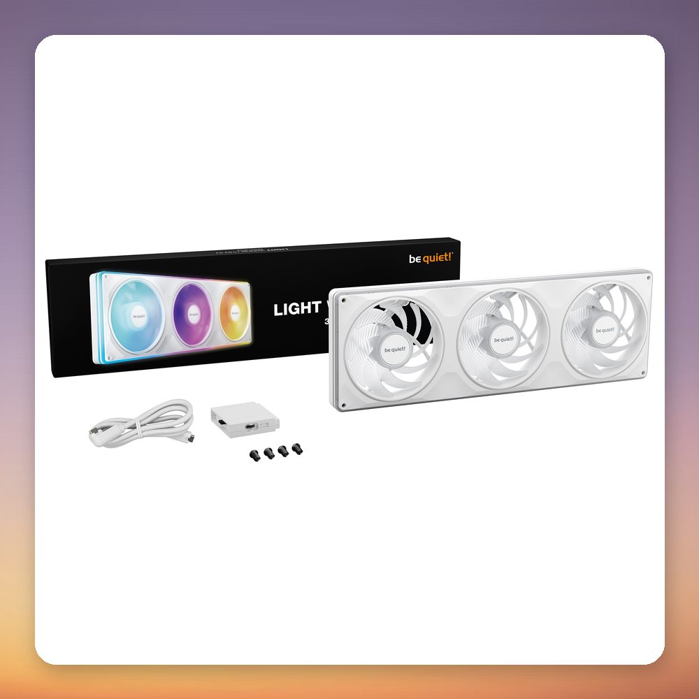 be quiet! Light Wings Pro IO 360mm ARGB Triple Fan, White, Single Frame – image 5