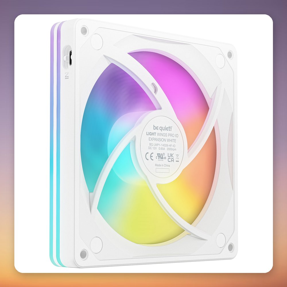 be quiet! Light Wings Pro IO 140mm Expansion Fan, White, Single Pack – image 2