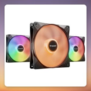 be quiet! Light Wings LX 140 mm PWM Reverse Fan, ARGB, Black, 3-Pack