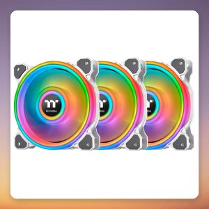 Thermaltake Riing Quad 12 RGB Radiator Fan TT Premium Edition 120 mm PWM, White, 3 Pack with Controller