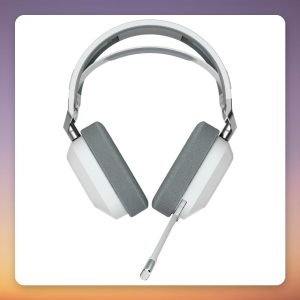 Corsair HS80 RGB USB Wired Gaming Headset, 7.1 Surround, White