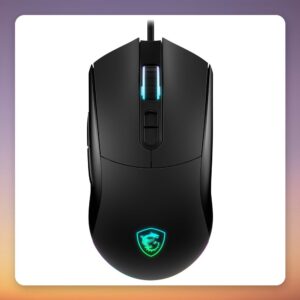 MSI Forge GM320 RGB Wired Gaming Mouse, 12800 DPI, Black