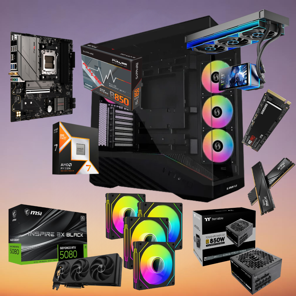 PC Gaming AMD Ryzen 7 9800X3D, RTX 5080, 64GB DDR5, 2TB